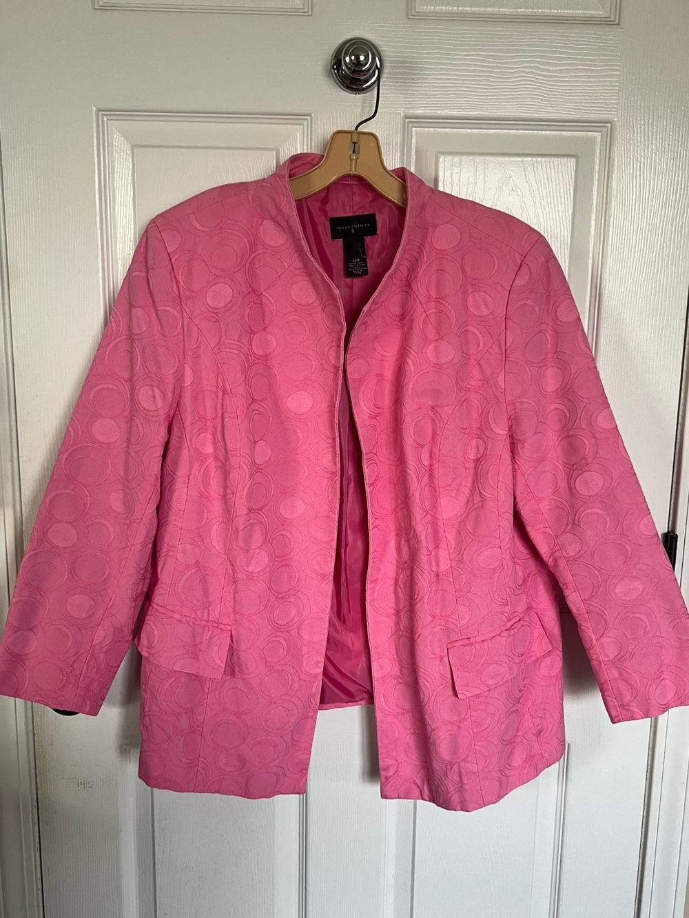 Vintage Investments Hot Pink Textured Jacket 16W Barbiecore Preppy Career Wear